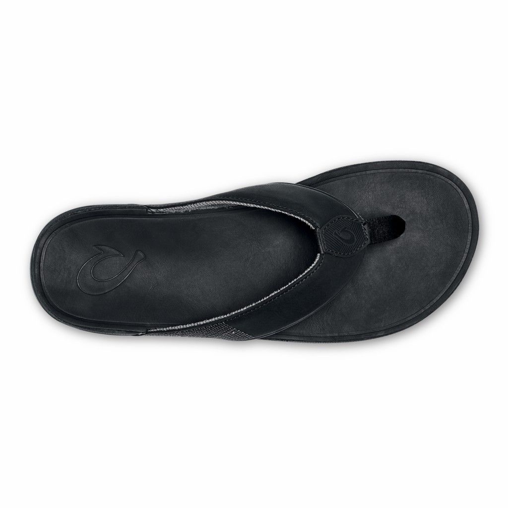 Olukai Men's Tuahine Flip Flop - Black US352-948